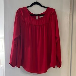 Long Sleeve Red Blouse